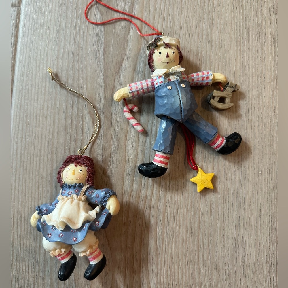 Raggedy Ann and Andy Doll Ornaments